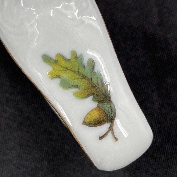 Bernadotte Porcelain Wildlife Acorn Gold Guild Napkin Ring Set of 4 - Picture 7 of 7